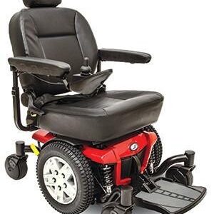 Pride Mobility Jazzy 600 ES Group 2 Power Chair, Nylon, Red, Mid Wheel Drive Power Chair for Adults, 300 lbs. WC, Up to 4 MPH, 24.8 Miles Range Per Charge