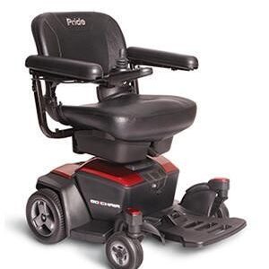 Pride Mobility Go Chair Group 2 Power Chair, Rear Wheel Drive, Portable, Travel, Motorized Electric Wheelchair for Adults, 300 lbs. WC, Up to 3.8 MPH, 8.6 or 13.2 Miles Range Per Charge