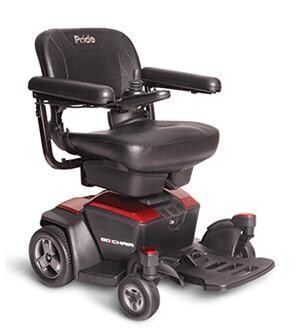 Pride Mobility Go Chair Group 2 Power Chair, Rear Wheel Drive, Portable, Travel, Motorized Electric Wheelchair for Adults, 300 lbs. WC, Up to 3.8 MPH, 8.6 or 13.2 Miles Range Per Charge