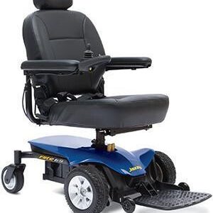 Pride Mobility Jazzy Elite ES Group 2 Power Chair, Red, in-line, Front Wheel Drive, Motorized Electric Wheelchair for Adults, 300 lbs. WC, Up to 4 MPH, 15 Miles Range Per Charge