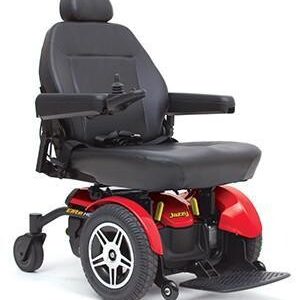 Pride Jazzy Elite HD Power Wheelchair, 450 Lbs. Weight Capacity, with 5-Year Extended Warr (Red, 20" x 18" - 20" Seat)