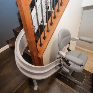Bruno Elite Indoor Curved Stairlift CRE-2110, 400 lb Lift Capacity
