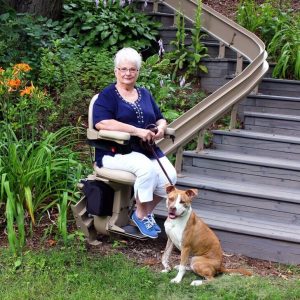 Bruno Elite Outdoor Curved Stairlift CRE-2110E, 400 lb Lift Capacity