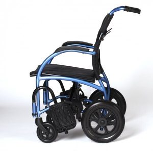 Strongback Excursion 12S+AB Lightweight Folding Wheelchair for Adults and Seniors - Transport Chair with Built-in Adjustable Lumbar Support; 18" Seat (12" Rear Wheels