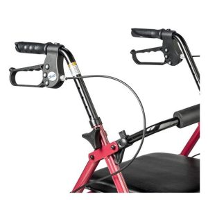 Aluminum Rollator with Fold Up and Removable Back Support and Padded Seat