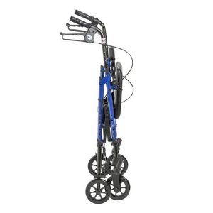 Drive Medical RTL10261RD Foldable Rollator Walker with Seat - Adjustable Handles and Seat
