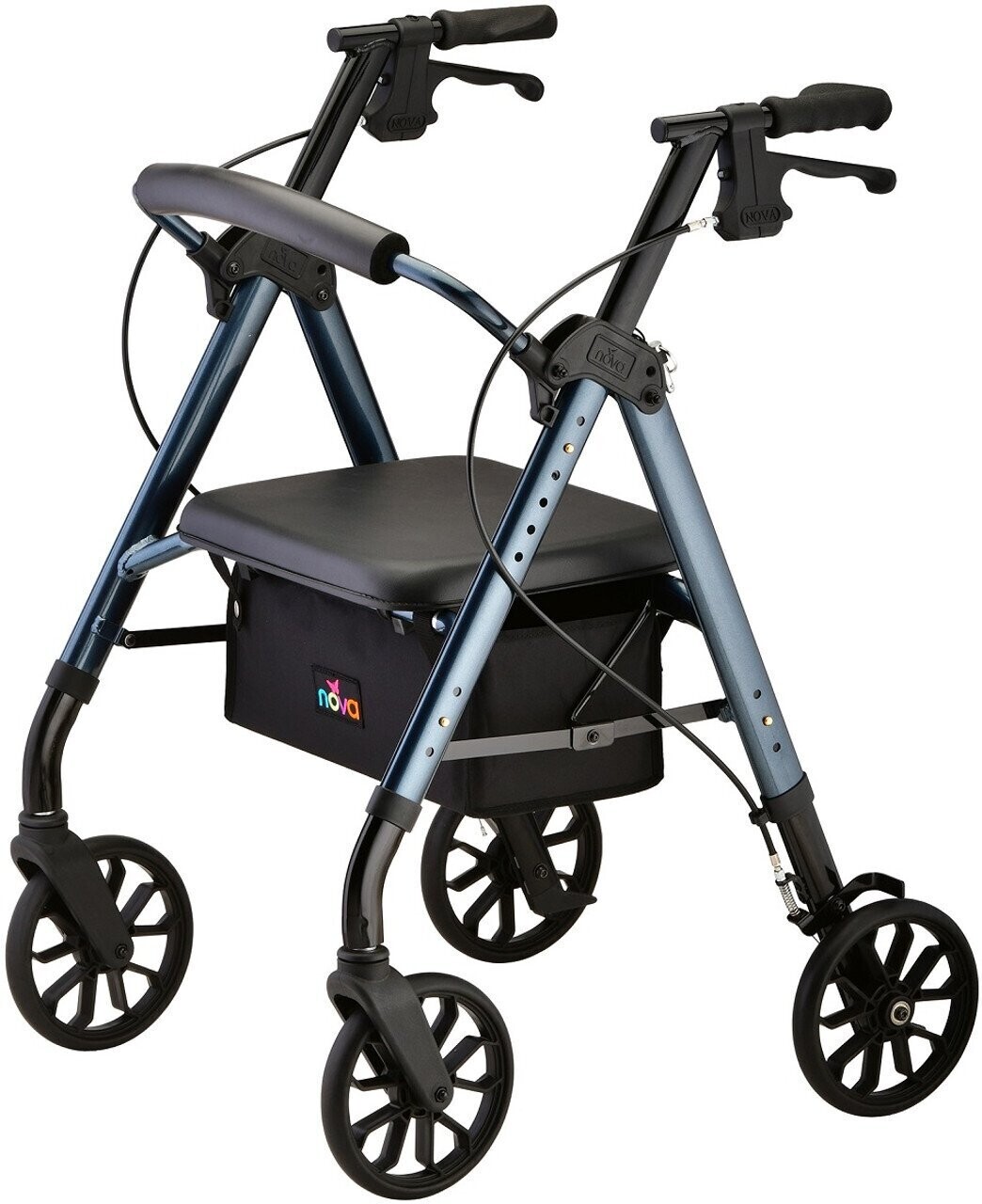NOVA Star 8 Rollator Walker with Perfect Fit Size System, Lightweight & Foldable, Easy to Lift & Carry, Great for Travel