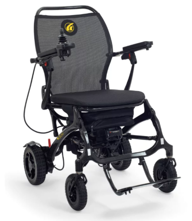 Golden Technologies Cricket Ultra Lightweight Portable Manual Folding Travel Power Wheelchair - Carbon Fiber Frame - 39.3 lbs. Total - Airline and Cruise Approved Lithium Battery
