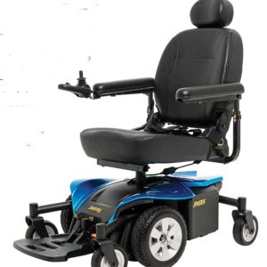 Pride Jazzy Select 6 2.0 Power Wheelchair - Blue, Red, White, Black