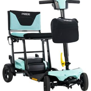 Pride Mobility Go Go Super Portable Scooter Plus Armrest and Cup Holder, 4 Wheel Electric Mobility Scooter for Adults, Weighs Only 41.6 lbs, Foldable Travel Scooter, Lithium Battery, 300 lb Capacity